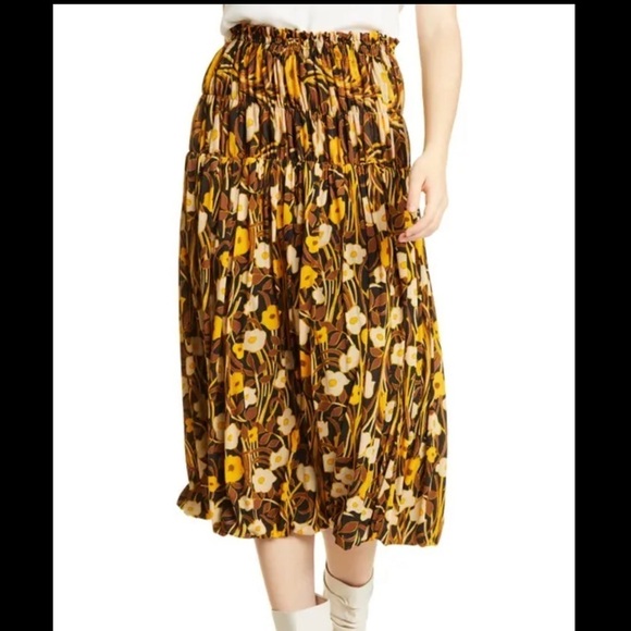 Rebecca Taylor NWT Floral Mesh Midi Skirt in Daphne Fleur Blanc - Picture 10 of 13